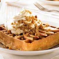 Hot Apple Pie and Coconut Crumble Waffle