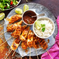 Butter Chicken Skewers with Salad