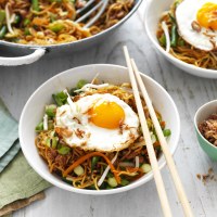 Chow Mein with Fried Eggs