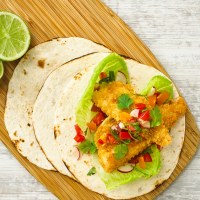 Golden Fish Tacos with Fresh Tomato Salsa