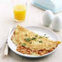 Cheese Omelette with Texan Baked Beans