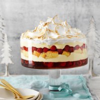 Epic raspberry trifle with meringue top
