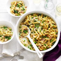 Bacon, Cheese and Spinach Pasta Bake