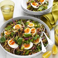 Fresh Freekeh Salad with Eggs