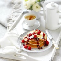 Coconut Raspberry Pancakes