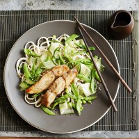Miso-Marinated Kingfish Fillets with Noodles & Snow Pea Salad