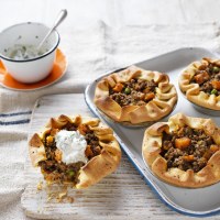 Curry Mushroom and Beef Pies