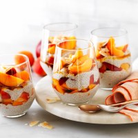 Nectarine and apricot coconut chia puddings