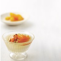 Chilled Orange Blossom Milk Pudding with Apricots and Pistachios