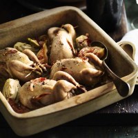 Lemon Risotto Stuffed Quail with Figs and Fennel