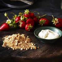 Strawberries with Sour Cream and Spiced Hazelnut Sugar