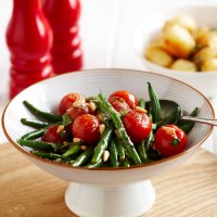 Beans and Cherry Tomatoes with Pine Nut Butter