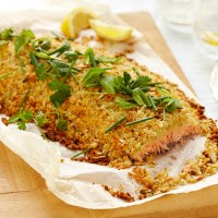 Whole Atlantic Salmon Fillet with Almond, Thyme and Lemon Crust