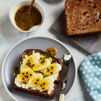 Thick Cut Fruit Toast with Passionfruit Sauce