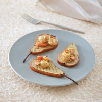 BBQ Beurre Bosc Pears with Vanilla Seared Scallops