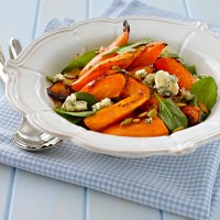 Roasted Carrot, Spinach and Blue Cheese Salad