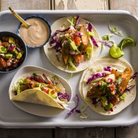 Soft Turkey Tacos with Salsa and Spicy Dressing