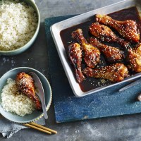 Honey Soy Chicken Drumsticks with Coconut Rice