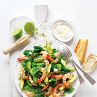 Avocado, Baby Spinach and Prawn Salad