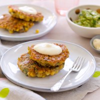 Sweetcorn Fritters with Avocado Smash