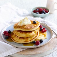 Ricotta Pancakes with Berries and Cream