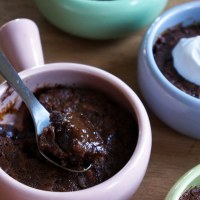 Chocolate and Pecan Self-Saucing Puddings