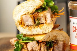 Air Fryer Crispy Pork Belly Banh Mi