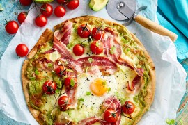 Avocado and Bacon Brekkie Pizza