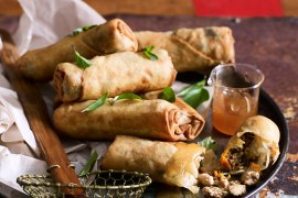 Chicken Spring Rolls with Plum Sauce