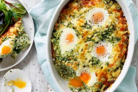 Egg and Spinach Rice Bake
