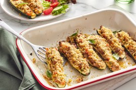 Stuffed Zucchini Parmesan Boats