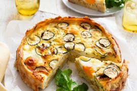 Goat’s Cheese And Zucchini Potato Crust Quiche
