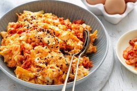 Spicy Kimchi and Cheese Egg Salad