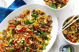 Mushroom, Beef and Noodle Stir-Fry