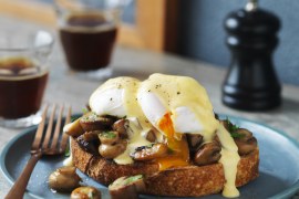 Mushrooms and Poached Egg on Sourdough