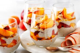 Nectarine and apricot coconut chia puddings