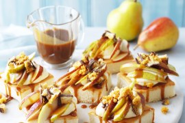 Mini Sponge Cakes with Pears and Salted Caramel Sauce