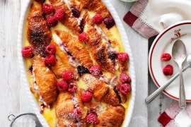 Ricotta and Raspberry Croissant Bake