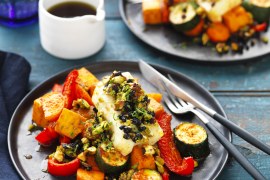 Jewelled Haloumi with Spiced Vegetable Bake