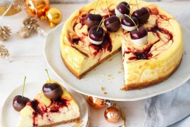 Baked Cherry Swirl Cheesecake