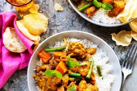 Beef Korma with Pumpkin and Beans