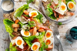 Caesar Salad with Hot Smoked Salmon