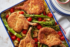How to freeze fresh vegetables: herb crusted pork cutlets with veggie medley