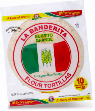 La Banderita 10" Burrito Grande Flour Tortillas