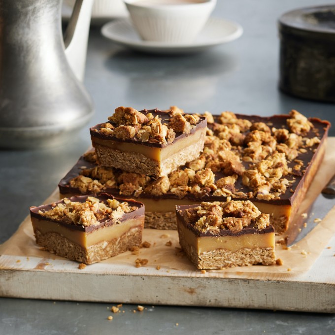 Anzac Biscuit Choc Caramel Slice with old fashioned caramel slice recipe