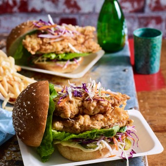 Buttermilk Fried Chicken Burger Recipe for Game Day