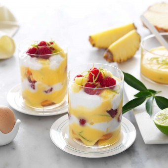 Pineapple lime curd and yoghurt dessert in a glass recipe