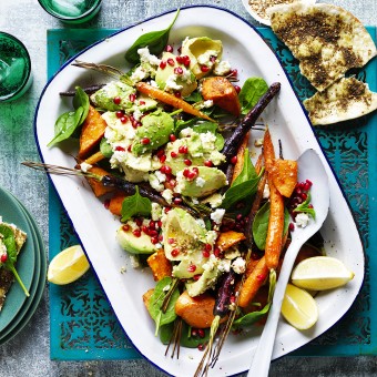 Warm Moroccan Avocado and Roasted Vegetable Salad
