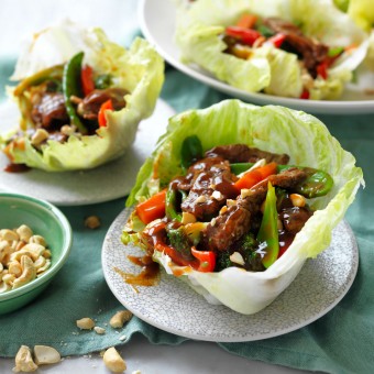 Beef and cashew lettuce cups recipe