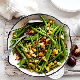 Fast Chestnut and Bacon Green Beans Recipe